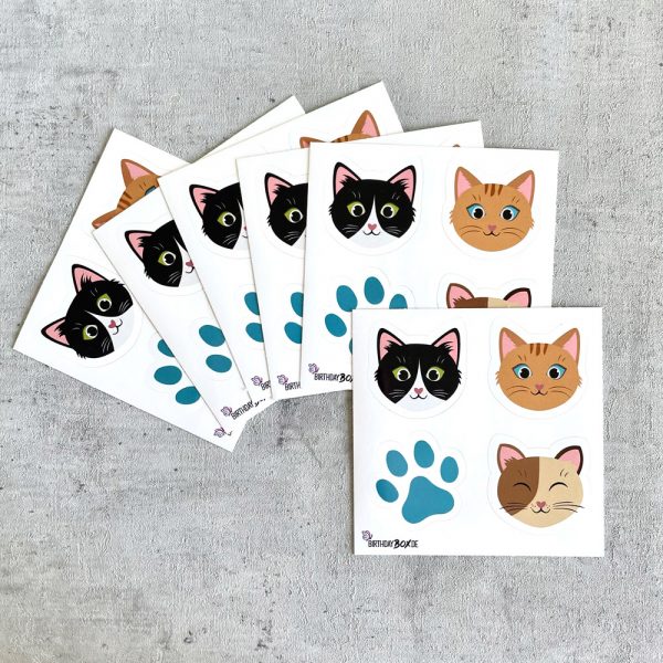 Stickerbogen Katzen Geburtstag