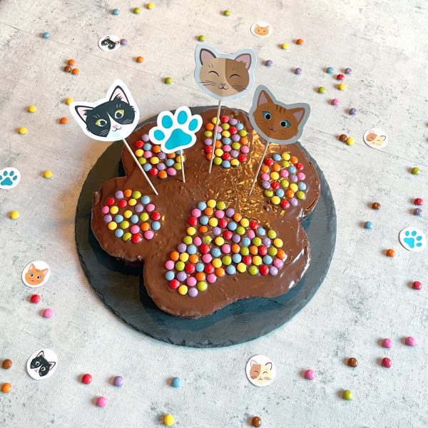 Caketopper und Tischkonfetti für eure Katzenparty