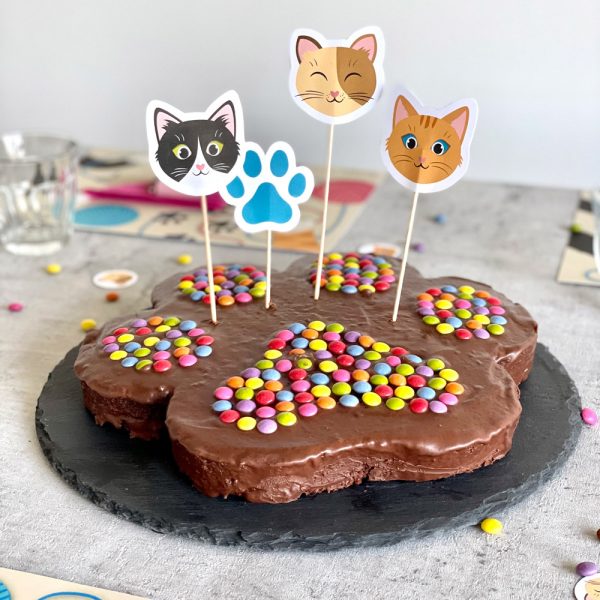 Bastelbogen für Caketopper und Tischkonfetti für eure Katzenparty