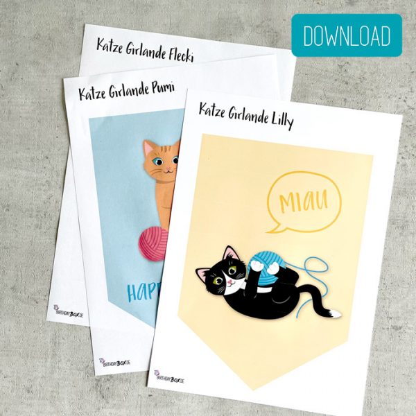 Katzen Girlande selbst basteln