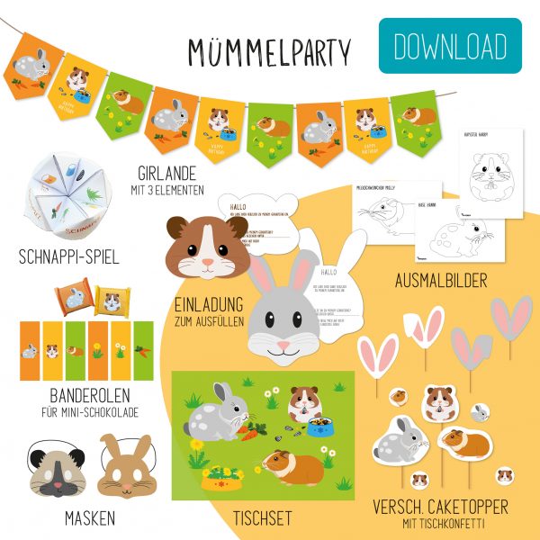 Alles für euren Kindergeburtstag mit Hase, Meerschweinchen und Hamster