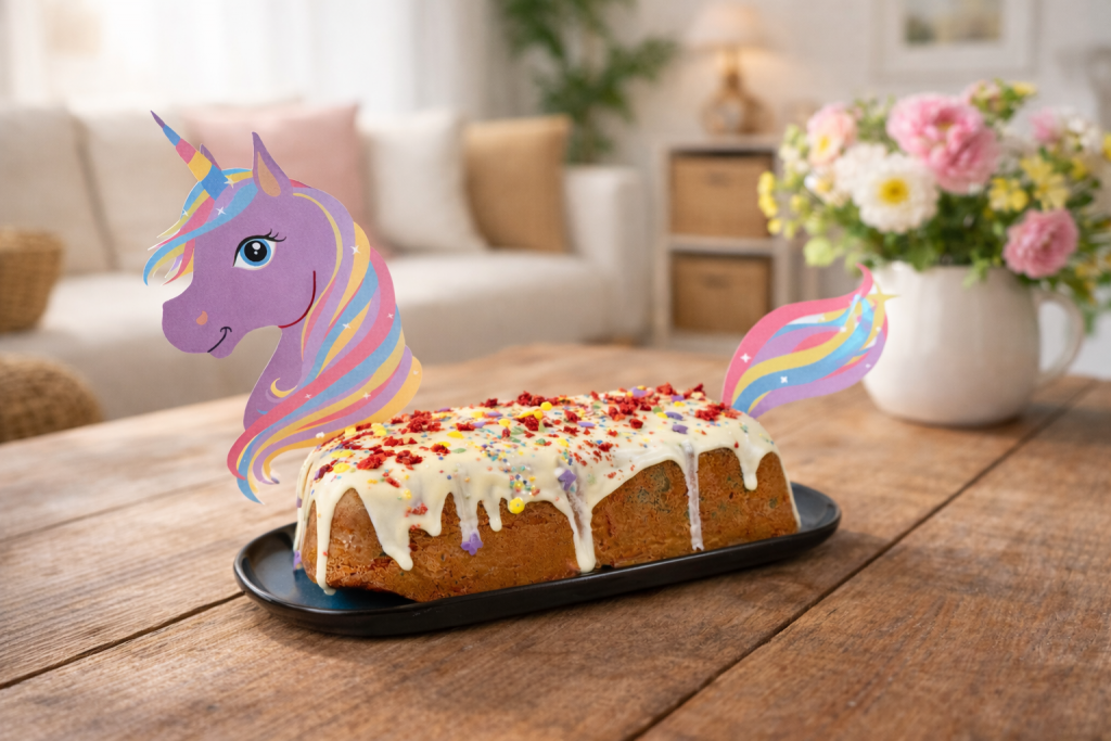 Einhornkuchen mit Topper